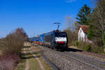 189 283 MRCE/Ecco mit einem LKW-Walter KLV-Zug bei Postbauer-Heng Richtung Regensburg, 07.03.2022