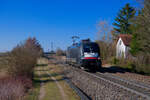 182 598 MRCE als Tfzf bei Postbauer-Heng Richtung Regensburg, 07.03.2022