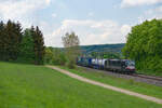 193 610 MRCE mit einem KLV-Zug bei Dollnstein Richtung Ingolstadt, 09.05.2022