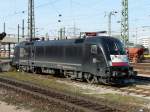 MRCE Dispolok  ES 64 U2-014 abgestellt im Bahnhoif Basel Bad.