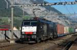 MRCE Dispolok 189 962 / ES 64 F4 082 mit einem Gterzug in Erstfeld, 1.10.2011