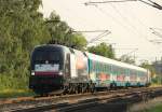 MRCE 182 530/ES 64 U2-030 mit HKX als Testfahrt in Westbevern, Juli 2012.