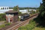 Am Morgen des 3.9.2014 kam die 185 552 mit einem Stahlzug nach Ehrang durch Ratingen-Tiefenbroich