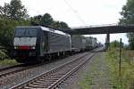 Durchfahrt am 25.09.2014 der MRCE/SBB Cargo Internationl/RRF - Rotterdam Rail Feeding B.V.  ex. HUSA  ES 64 F4-996 (189 096-1) mit einem Containerzug in Orschweier gen Norden. Ich nehme mal an, dass sie zu diesem Zeitpunkt für SBB Cargo International fuhr, da RRF keine Leistung in Richtung Basel hat.