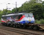 Dank der leeren Containerwagen direkt hinter der 189 212 (ES 64 F4-212) war auch ein Nachschuss möglich. Aufgenommen am 15.07.2014 in Köln West.