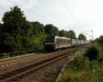 Containerzug von Hof nach Hamburg mit der 185 567-5 von MRCE, gesehen am 06.09.2014. 