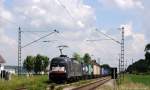 ES 64 U2 - 062 (91 80 6182 562-9 D-DISPO) mit Containerzug am 08.06.2013 bei Bruckberg