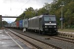 185 564-2 mit Containerzug in Fahrtrichtung Norden.