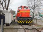 ML 00613 am 17. März 2014 bei Rangierfahrt im Bereich der Gradestrasse 60 bis 70 in Berlin Britz.