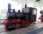Museumsschmalspurlok 56 der Oberrheinischen Eisenbahn-Gesellschaft, gebaut 1886, am 25.12.2015 aufgenommen am Technoseum Mannheim.