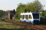 Ostseelandverkehr mit Lint 41 Triebwagen 703 ist in Hagenow Stadt eingefahren. Auf dem Nebengleis steht schon die Ausfahrt fr die planmige ODEG nach Neustrelitz. OLA mit Sonderzug kontrolliert vor dem Bahnhofsfest am 5. und 6. Mai in Zarrentin die Strecke von Hagenow nach Zarrentin. 30.04.2007