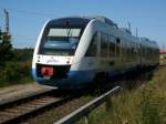 Seit vier Monaten passiert OLA-Triebwagen 701 Tag tglich diesen kleinen Bahnbergang bei Bergen/Rgen.So auch am 05.August 2009 als der Triebwagen wieder Bergen/Rgen nach Lauterbach Mole verlie.