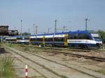 Talenttriebwagen der OLA in Schwerin Hbf TW 0001 und 0006 anllich einer Sonderfahrt zur Budesgartenschau in Schwerin