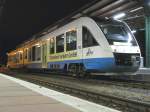 VT 705 der Ostseeland Verkehr GmbH im Bahnhof von Parchim kurz vor der Abfahrt nach Gadebusch am 12.12.2009