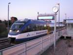 VT Talent 0006 der Ostseeland Verkehr  GmbH im Bahnhof von Rathenow kurz vor der Abfahrt nach Brandenburg HBF am 05.09.2010.