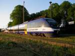 Doppeltraktion Talent auf dem Weg nach Schwerin HBF hier im Bahnhof Plate  an der Strecke Parchim Schwerin Rehna am  10.05.2008