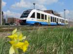 VT 701 der OLA Schwerin im Bahnhof von Crivitz am 17.04.2011 auf dem Weg nach Rehna