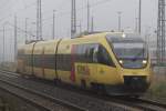 Das gelbe Wunder von der Ostsee:OLA79759 Rostock-Gstrow bei der Ausfahrt im Rostocker Hbf.29.10.2011