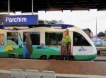 Am 23.07.2011 steht VT 702 der OLA Schwerin Im Bahnhof von Parchim 