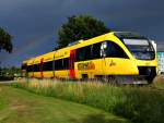 Ostseeland Verkehr GmbH VT 0005 als OLA nach Ueckermnde Stadthafen am 09.07.11 in Torgelow 
