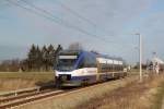 643 116-6(OLA-VT 0009)als OLA79758 von Gstrow nach Rostock Hbf kurz vor der Einfahrt im Rostocker Hbf.04.03.2012