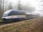 Am 01.04.2209 stand Talent 0007 der OLA Neubrandenburg im Bahnhof von Gadebusch zur Abfahrt nach Parchim bereit .