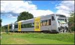 Ostseeland Verkehr VT 009 und VT 010 als OLA nach Pasewalk am 28.07.2009 in Torgelow