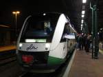 Letzte Fahrt der Ostseeland Verkehr GmbH am 14.12.2013 hier im Bahnhof von Parchim