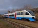 VT 0009 ex Ostseeland Verkehr GmbH jetzt BOB bei einer Probefahrt im Bahnhof von Aschersleben am 18.12.2014