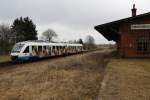 Am 11.03.2015 VT 706 der OLA von Magdeburg nach Oschersleben mit kurzem Zwischenhalt in Hadmersleben 