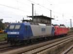 145-CL 201 (RAG Bahn-Hafen) und 185 058-5 und  auf Bahnhof Angermnde am 9-7-2007.