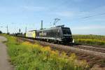 185 572-5 von RAIL4CHEM und Dispolok E189 909 NC am 24.8.2008 in Niederschopfheim.