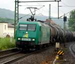 145-CL 004 RAIL4CHEM durchfhrt den Bahnhof Bad Ksen am 25.06.2009