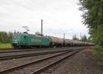 145-CL 004 mit Kesselwagenzug in Fahrtrichtung Norden. Aufgenommen am 21.07.2012 in Eschwege West.