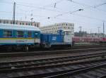 Die D08 „Gartenlaube“ der Regentalbahn bei Rangierarbeiten am 09.12.2007 in Regensburg HBF.