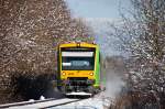 VT 17 und VT 15 als RB 32423 von Bayerisch Eisenstein nach Plattling, am 30.11.2010 zwischen Deggendorf und Pankofen.