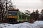 VT 19 und VT 24 als RB von Bayerisch Eisenstein und Plattling, am 21.12.2010 kurz vor Deggendorf Hbf.