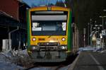 VT 26 und VT 19 als RB von Bayerisch Eisenstein nach Plattling, am 06.02.2011 in Bayerisch Eisenstein.