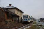 VT 02 + VT 08 als DPN 91803 am 28.11.2010 in Gebenbach (Strecke Amberg-Schnaittenbach)