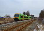 650 663 (VT 28) + 650 654 (VT 19) als RB nach Plattling am 14.03.2013 bei der Ausfahrt in Triefenried.