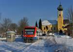 650 563 (VT 63) als RB nach Grafenau am 11.02.2013 bei Frauenau.