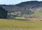 650 659 (VT 24) + 650 657 (VT 22) als WBA1 nach Bayerisch Eisenstein am 20.01.2014 bei Zierbach.