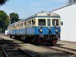 Tag der offenen Tür anlässlich 125 Jahre Länderbahn in Viechtach.Regentalbahn VT07+Steuerwagen pendelte auf der Wanderbahn entlang dem schwarzen Regen zwischen Viechtach und