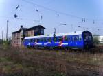 Der im Januar 2008 von der Schsisch-Bhmischen-Eisenbahngesellschaft (SBE) in Zittau in Dienst gestellte Triebwagen VT43, am 11.04.2009 auf dem Gelnde des ehemaligen Rangier-und Gterbahnhofs