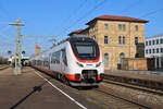 BTH (Bombardier Transportation Henningsdorf) 6442 408 steht im Einsatz für die SWEG in Neckarsulm zur Fahrt als RE10a nach Heilbronn Hbf.