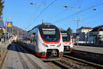 BTH (Bombardier Transportation Henningsdorf) 6442 408 steht im Einsatz für die SWEG in Neckargemünd zur Fahrt als RE10a nach Mannheim Hbf.