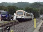 Der SWEG VT 125 und der SWEG VS 200 der Achertalbahn stehen am Abend des 13.07.12 in Ihrem Heimat-Bw Ottenhfen im Schwarzwald abgestellt.Der letzte Zug des Tages wurde von einem Regio-Shuttle