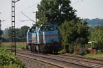 Nachschuss auf SWEG V103 (575 003-5) und SWEG V102 (575 002-7) bei Kollmarsreute am 01.08.2014 als Tfzf (Freiburg (Brsg) Rbf - Endingen).