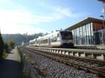 Dieseltriebwagen der SWEG,
im Bahnhof Eichstetten am Kaiserstuhl,
Nov.2008