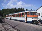 SWEG MAN VT+VS Gespann am 12.07.2001 im Bahnhof Neckarbischofsheim Stadt.